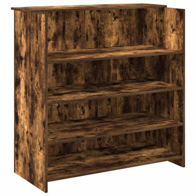 Berkfield Durable Reception Desk Smoked Oak 100X50X103.5 Cm Engineered Wood - image 1