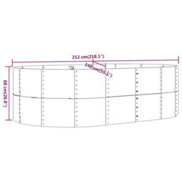Berkfield Durable Garden Planter Anthracite 212X140X68 Cm Powder-Coated Steel - thumbnail 6