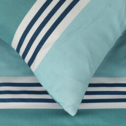 Smart Living Printed Reversible Polycotton Banded Stripe Duvet Cover And Pillowcase - thumbnail 9