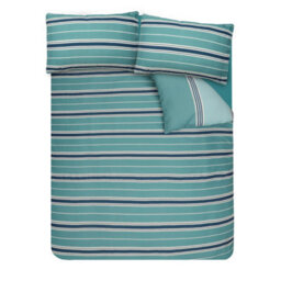 Smart Living Printed Reversible Polycotton Banded Stripe Duvet Cover And Pillowcase - thumbnail 7
