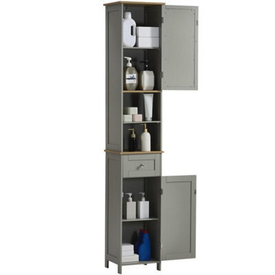 2 Door Tallboy Bathroom Cabinet Tallboy Cupboard Standing Storage - image 1