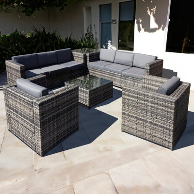 Oseasons Malta Rattan 8 Seat Corner Set In Walnut Grey - image 1