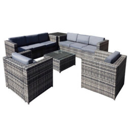 Oseasons Malta Rattan 8 Seat Corner Set In Walnut Grey - thumbnail 2