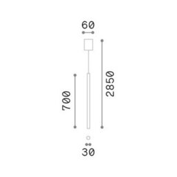 Ideal Lux Luminosa Look 70Cm Slim Pendant Ceiling Light Brass 1X Led 1000Lm 3000K - thumbnail 2