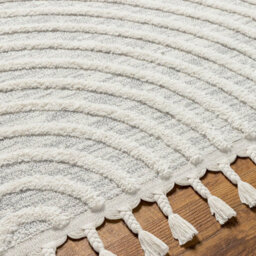 Livabliss Nora-Modern Grey Ivory High Pile Fringe Living Dining Bedroom Rug 120 X 170 Cm Easy Care, Non Shedding - thumbnail 3