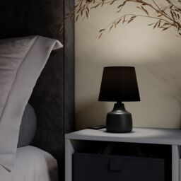 Conical Matt Black Ceramic Led Table Lamp - thumbnail 6