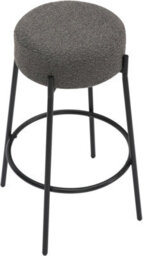 Lamboro Rotonda Bouclé Kitchen Bar Stools, Fixed Height Metal Legs With Footrest, Breakfast Bar Stool - Grey (66Cm) - thumbnail 5