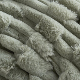 Bianca Fine Linens Bianca Carved Faux Fur Blanket Throw Sage Green - thumbnail 3