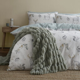 Bianca Fine Linens Bianca Carved Faux Fur Blanket Throw Sage Green