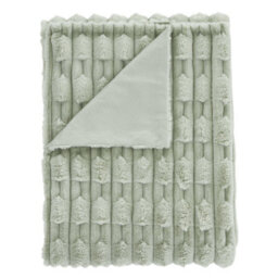 Bianca Fine Linens Bianca Carved Faux Fur Blanket Throw Sage Green - thumbnail 4