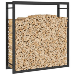 Walplus Firewood Rack Matt Black 80X28X86 Cm Steel - thumbnail 5