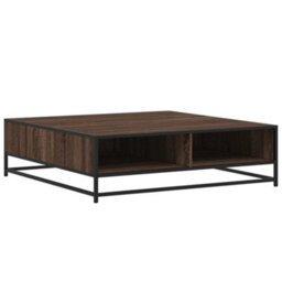 Berkfield Coffee Table Brown Oak 100X100X30 Cm Engineered Wood And Metal - thumbnail 7