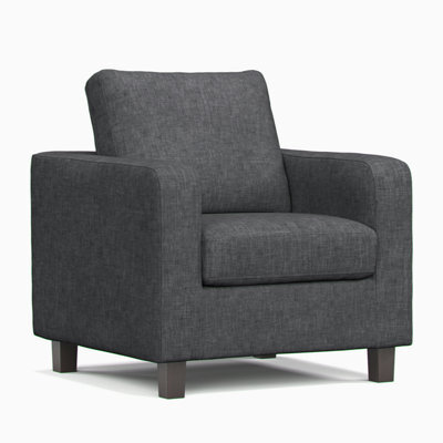 Furnishings For Less UK York Grey Turin Fabric  Boxed Arm Single Seater Armchair - image 1