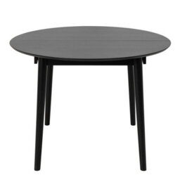 Wyld Haus Shanghai Black Oak Round Extending Dining Table With Butterfly Leaf - thumbnail 4