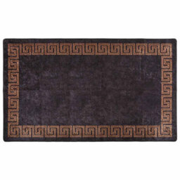 Berkfield Durable Rug Washable 190X300 Cm Black And Gold Anti Slip - thumbnail 2