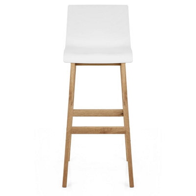 Atlantic Drift Oak & White Bar Stool Wooden Legs - image 1