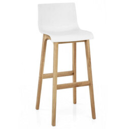 Atlantic Drift Oak & White Bar Stool Wooden Legs - thumbnail 5