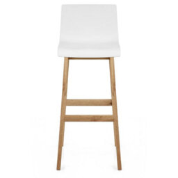 Atlantic Drift Oak & White Bar Stool Wooden Legs - thumbnail 1