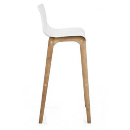 Atlantic Drift Oak & White Bar Stool Wooden Legs - thumbnail 7