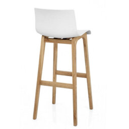 Atlantic Drift Oak & White Bar Stool Wooden Legs - thumbnail 6