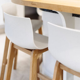 Atlantic Drift Oak & White Bar Stool Wooden Legs - thumbnail 2