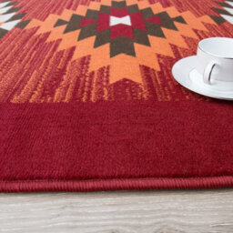 Loomed Red Terracotta Tribal Geometric Living Room Rug 240X330Cm - thumbnail 5