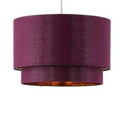 First Choice Lighting Set Of 2 Kozy - Burgundy And Gold 30Cm Pendant Shades - thumbnail 2