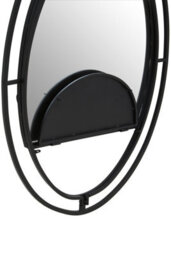 Orsina Avento Oval Shelved Black Wall Mirror - thumbnail 2