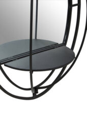 Orsina Avento Oval Shelved Black Wall Mirror - thumbnail 4