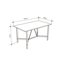 Decortie Modern Dalma Rectangle Dining Table 6 Seater Kitchen Table 140(D)Cm W/metal Legs For Indoor Black Wood, Oak - thumbnail 3
