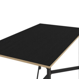 Decortie Modern Dalma Rectangle Dining Table 6 Seater Kitchen Table 140(D)Cm W/metal Legs For Indoor Black Wood, Oak - thumbnail 5