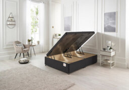 Somnior Beds Somnior 4Ft6 Millbank Ottoman Bed-Side Opening-Black Plush - thumbnail 1