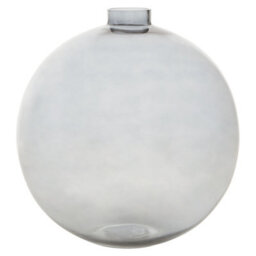 Orsina Bottle Design Grey Glass Vase, Narrow Mouth Cylindrical Flower Vase, Contemporary Coloured Vase For Homes - thumbnail 1