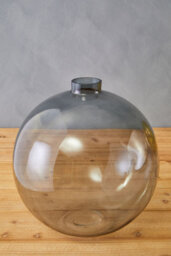 Orsina Bottle Design Grey Glass Vase, Narrow Mouth Cylindrical Flower Vase, Contemporary Coloured Vase For Homes - thumbnail 4