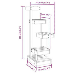 Vidaxl Cat Tree 45.5X49X103 Cm Solid Wood Pine - thumbnail 9