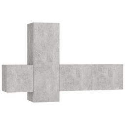 Berkfield 3 Piece Tv Cabinet Set Concrete Grey Engineered Wood - thumbnail 2