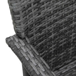 Outsunny Rattan 3Pcs Chair Table Bistro Set Patio Set W/ Steel Frame Grey - thumbnail 9
