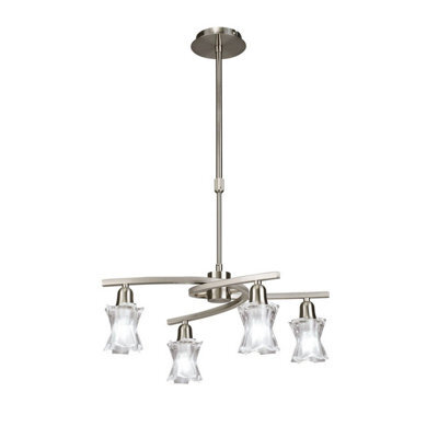 Luminosa Lighting Luminosa Alaska Pendant Convertible To Semi Flush 4 Light L1/sgu10, Satin Nickel - image 1