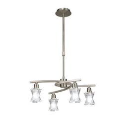 Luminosa Lighting Luminosa Alaska Pendant Convertible To Semi Flush 4 Light L1/sgu10, Satin Nickel - thumbnail 1