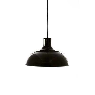 Orsina Black Pendant Light With Cylindrical Holder, Bowl Shade Round Canopy Hanging Lamp, Retro Ceiling Fixture - image 1