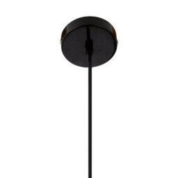 Orsina Black Pendant Light With Cylindrical Holder, Bowl Shade Round Canopy Hanging Lamp, Retro Ceiling Fixture - thumbnail 3
