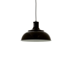 Orsina Black Pendant Light With Cylindrical Holder, Bowl Shade Round Canopy Hanging Lamp, Retro Ceiling Fixture - thumbnail 2