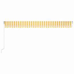 Berkfield Manual Retractable Awning With Led 600X350 Cm Yellow And White - thumbnail 4