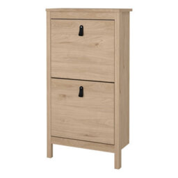 Wyld Haus Wildberry Hickory Oak Shoe Cabinet, Narrow 2-Flip-Door Entry Storage - thumbnail 4