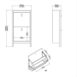 Wyld Haus Wildberry Hickory Oak Shoe Cabinet, Narrow 2-Flip-Door Entry Storage - thumbnail 9