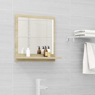 Walplus Bathroom Mirror Sonoma Oak 40X10.5X37 Cm Engineered Wood - image 1