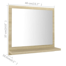 Walplus Bathroom Mirror Sonoma Oak 40X10.5X37 Cm Engineered Wood - thumbnail 7