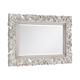 Julian Bowen Baroque Antique White Wall Mirror, Wood Frame, Rectangular, Wall Mounted, 114 X 81.5 X 4Cm - thumbnail 2