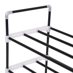Berkfield Shoe Rack With 4 Shelves Metal And Plastic Black - thumbnail 4