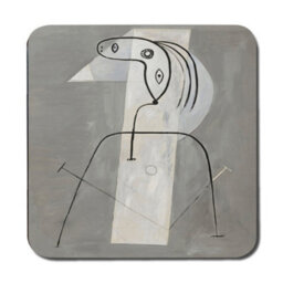 Benjamin Tate Design Placemat And Coaster Set In Gray Abstract Artwork With Wood Base Limited Edition Exclusive - thumbnail 3